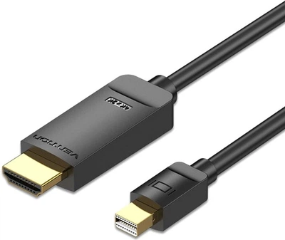 Кабель Vention mini DisplayPort – HDMI v1.2, 4K 30 Гц, 2K 60 Гц, 1080P 144 Гц 1.5 м Black (HAHBG)