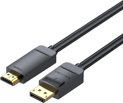 Kabel Vention DisplayPort - HDMI v1.2 4K 30 Hz 2K 30 Hz 1 m Black (HAGBF)