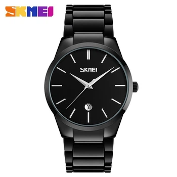 Мужские часы Skmei 9140 Черные с черным циферблатом