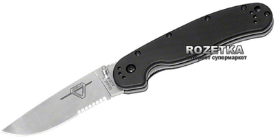 Карманный нож Ontario RAT Model 1 Satin Partial Serration (ON8849) Black