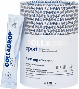 Дієтична добавка Aura Herbals Морський колаген Colladrop Sport 5000 мг 30 саше (5902479614458)