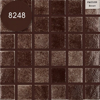 Мозаика АкваМо коричневая PW25208 Brown 31.7х31.7 стеклянная для ванны, душевой,кухни,хамама,бассейна за 1 ШТ