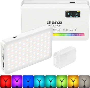 Накамерный свет Ulanzi VL120RGB 2500-9000K CRI 95+ с аккумулятором 3100 мАч (DCD6CD63B56B)
