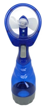 Вентилятор с распылением воды на батарейках ручной портативный Water spray fan синий