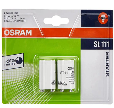 Стартер для люмінесцентних ламп OSRAM ST 111 Long Life BLI-2 (2 шт.) 4-65W 220-240V