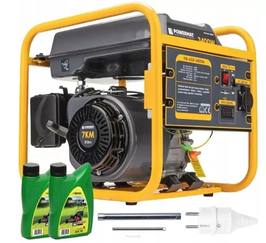Генератор инверторный Powermat PM-AGR-3400IM 3.2/3.4 кВт 5/230 В 10 л с USB-портами + 2 масла однофазный 4-х тактный с ручным запуском медная обмотка