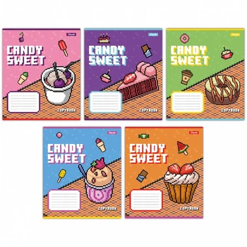 Зошит 1 Вересня Candy sweet 12 аркушів Коса Лінія мікс дизайнів (767201)