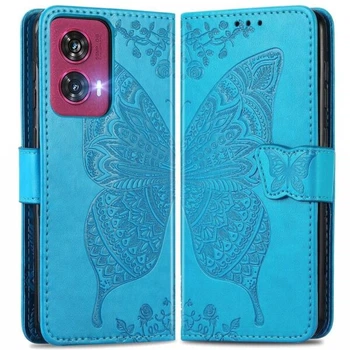 Чехол-книжка с рисунком UniCase Butterfly Pattern для Motorola Edge 50 Fusion - Blue