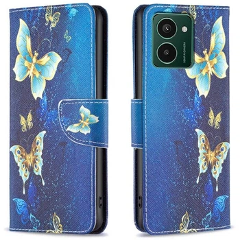 Чехол с рисунком Deexe Color Wallet для HMD Pulse / Pulse Plus - Golden Butterflies