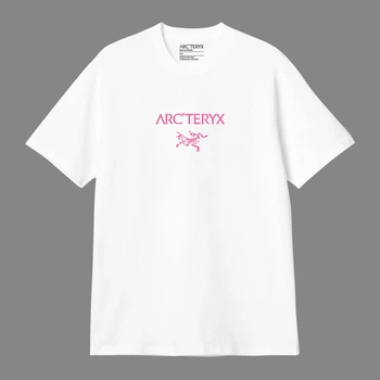 Футболка унисекс Arcteryx розовый логотип размер M белого цвета