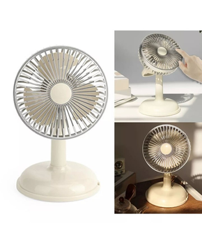 Вентилятор Simple desktop fan KD197 настільний портативний з роботою від USB Блідо-жовтий (кремовий)