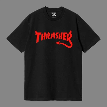 Футболка унісекс Thrasher з червоним написом розмір M чорного кольору
