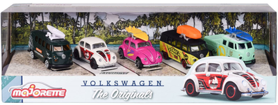 Zestaw metalowych modeli samochodów Majorette Volkswagen The Originals VW Bulli T1 & VW 5 szt 1:64 (3467452065488)