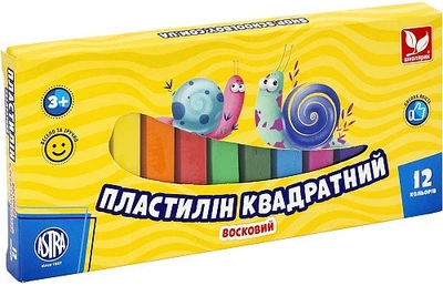 Пластилін квадратний восковий Школярик 12 кольорів, 230 г 4823088231021 83813908-UA