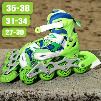 Детские роликовые коньки раздвижные ROLLER SPORT 2574 (27-30) Зеленые, колеса 70мм 4567061