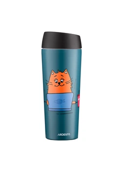 Термокухоль Ardesto Coffee time Red Cat 450 мл, нержавіюча сталь, синій AR2645CG