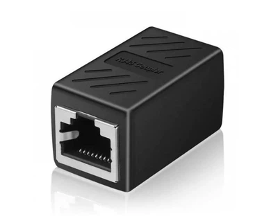 З'єднувач витої пари LAN RJ-45 Ethernet (гніздо - гніздо), чорний