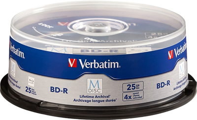 Dyski Verbatim M-Disc BD-R 25 GB 4x 25 szt Spindle Printable (0023942989097)