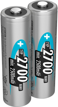 Akumulator uniwersalny Ansmann AA Ni-MH 2700 mAh 2 szt (4013674030859)