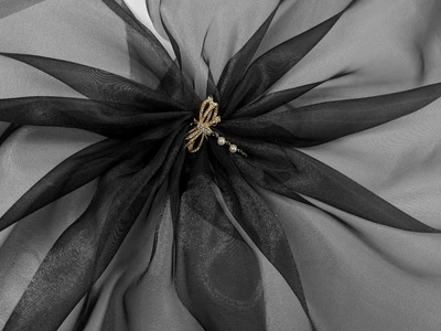 Ткань Органза кристалл, черный, пог. м. (к253, 2403110G, цв2)