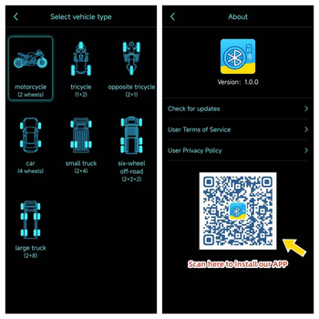 Зовнішні Bluetooth датчики TPMS тиску та температури у шинах авто мотоцикла велосипеда самоката. Керування з телефону