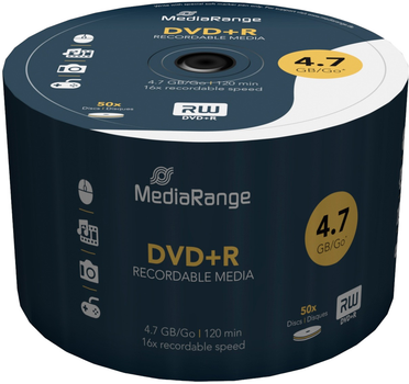 Диски MediaRange DVD+R 4.7 ГБ 16x 50 шт Pack (4260057125590)