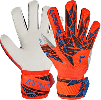 Рукавички футбольні воротарські Reusch Attrakt Solid Finger Support Junior 5472510 2210 розмір 5 Помаранчевий з білим (4060485481301)