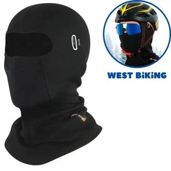 Балаклава флісова зимова West Biking, еластичний підшоломник 26x41см, чорна