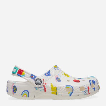 Chodaki dziecięce dla dziewczynki Crocs Classic Doodle Print Clog K 210356-94S 30-31 Białe (196265775835)