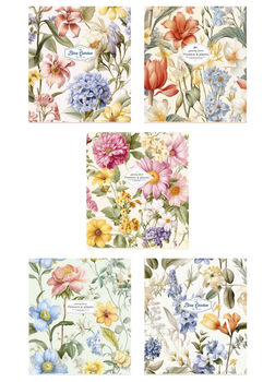 Комплект 5 шт загальних зошитів Flowers & plants. Зошит Школярик 96 аркушів у клітинку 3326 096-3326K 4820006471385