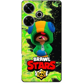 Чехол силиконовый бампер Candy для Xiaomi Redmi 13 с Героем Brawl Stars Бравл Старс Леон