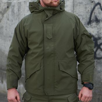 Мужская водонепроницаемая Куртка 2в1 HAN-WILD G8 Softshell со съемной флисовой подкладкой олива размер S