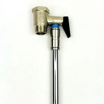 Предохранительный клапан с ручкой со сливной трубкой хром (0,5 м), 8bar, Boiler Series KVANT