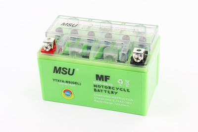 Мото аккумулятор MSU 12 Вольт 7Ah YTX7A-BS гелевый
