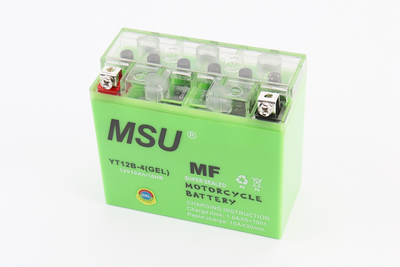 Мото аккумулятор MSU 12 Вольт 10Ah YT12B-4 гелевый