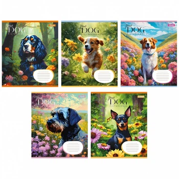 Зошит 1 Вересня Floral dog 12 аркушів лінія мікс дизайнів (766943)