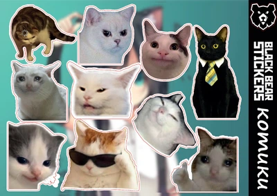 Стікерпак "Котики", стикеры влагостойкие, наклейки, мемы (stpack-cats)