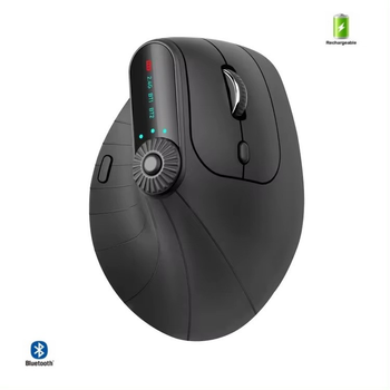 Вертикальная мышь беспроводная JOMAA аккумулятором, светодиодным экраном и RGB подсветкой 2,4G+Bluetooth