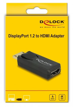 Adapter Delock DisplayPort 1.2 - HDMI Black (4043619655731)