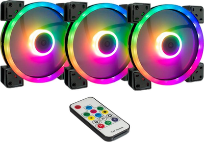 Набір вентиляторів Inter-Tech Argus RGB-Fan Set RS-14 3 шт Чорний (4260455646154)