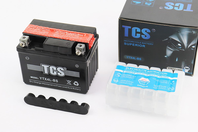 Мото аккумулятор TCS 12 Вольт 4Ah YTX4L-BS кислотный
