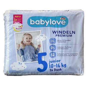 Підгузники Babylove Premium 5 Junior (10-16 кг) 36 шт