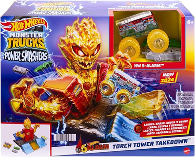 Набор Hot Wheels Monster Trucks Power Smashers 5 Alarm Огненная башня - испытание (194735195756)