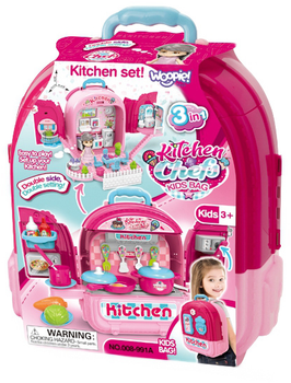 Переносна кухня Woopie 3 in 1 Dollhouse в рюкзаку Рожева (5906280650087)