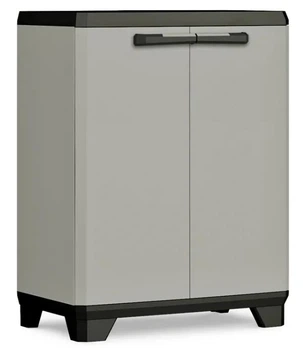 Шафа для зберігання Keter Kis Planet Cabinet сіра низька багатофункціональна господарська (246638)
