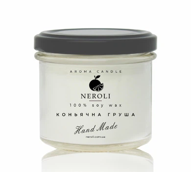 Аромасвеча соевая NEROLI Коньячная Груша 100 мл светлая банка