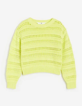 Светр H&M ДД013045 (11266237) колір зелений 134/140