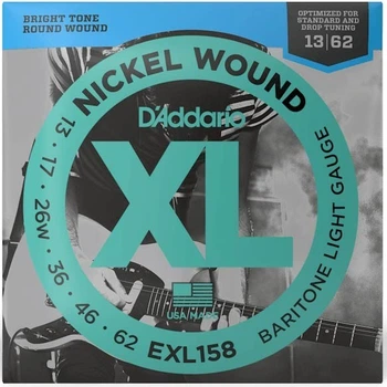 Струны для электрогитары D'Addario EXL158 XL Nickel Wound Baritone Light (13-62)