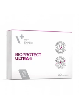 Пищевая добавка VetExpert BioProtect Ultra (БиоПротект Ультра) для кошек и собак с хроническими нарушениями желудочно-кишечной микрофлоры, 30 купсул