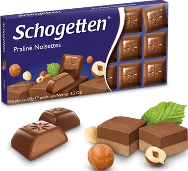 Шоколад Schogetten молочный Praline Noisettes 100 г